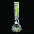 Farbmund Customized Farb Sandstrahldelaste Design High Borosilicat Glaswasserrohr mit klarer Schüssel und Abwärtsstamm